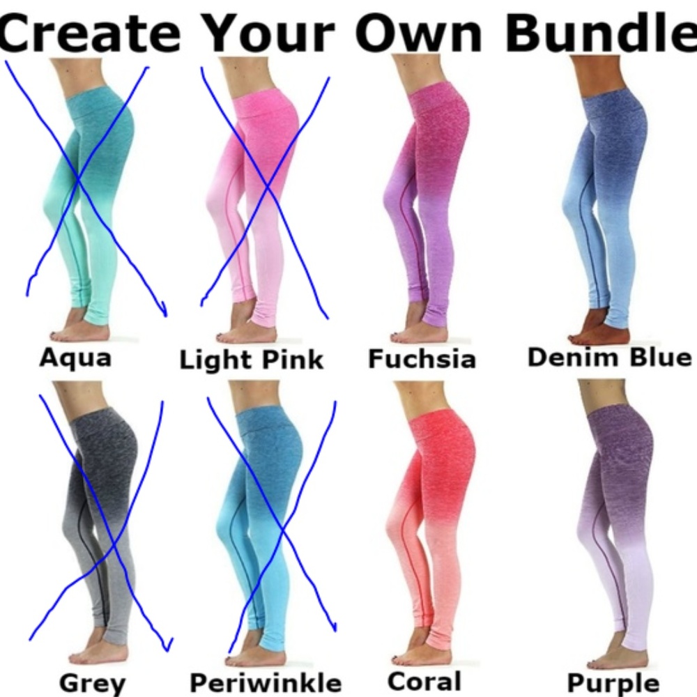 2/$18 NWT 1PK COLOR FADE OMBRÉ YOGA PANTS LEGGINGS